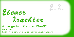 elemer krachler business card